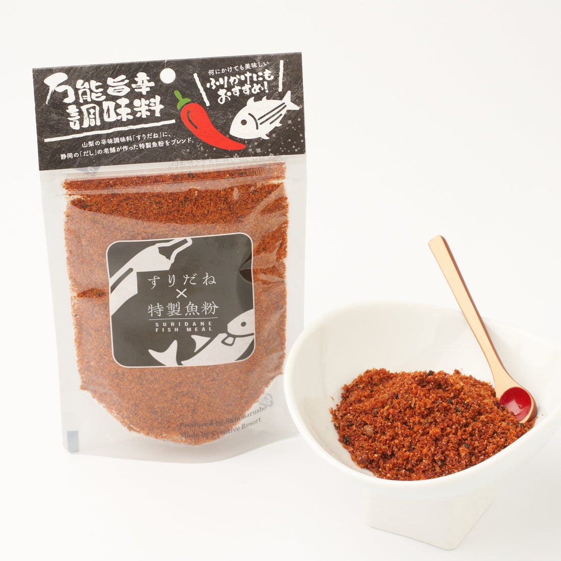 【激辛マニア紹介!】特製魚粉すりだね 熱狂マニア 万能旨辛調味料 七味 辛味 ご飯のお供 お取り寄せ お取り寄せグルメ 万能調味料 一味 ほうとう 吉田のうどん 山梨名物 山梨グルメ 山梨土産 おもてなしセレクション受賞 熱狂マニア すりだね山梨 辛魚粉
