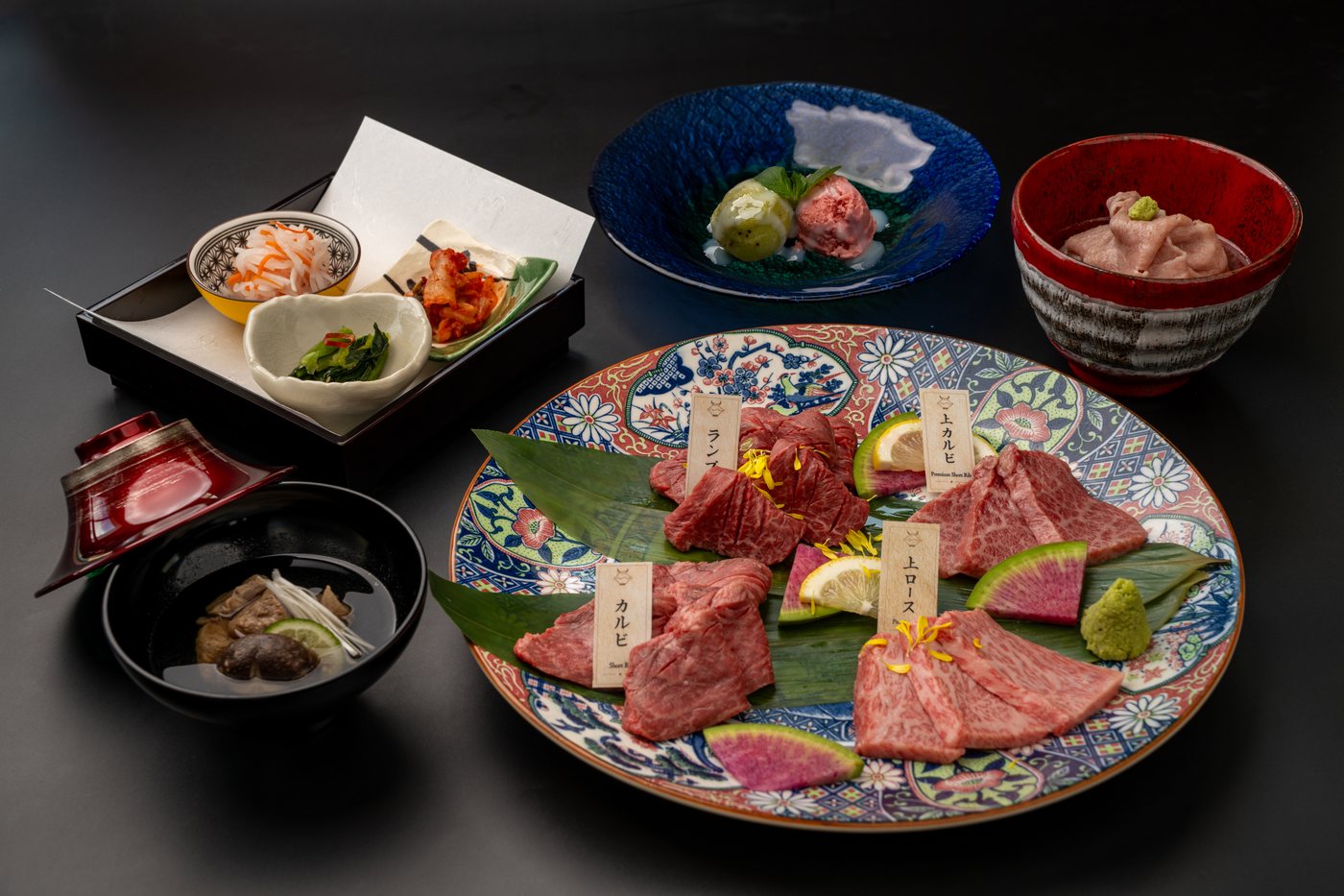 和牛盛り合わせの御膳